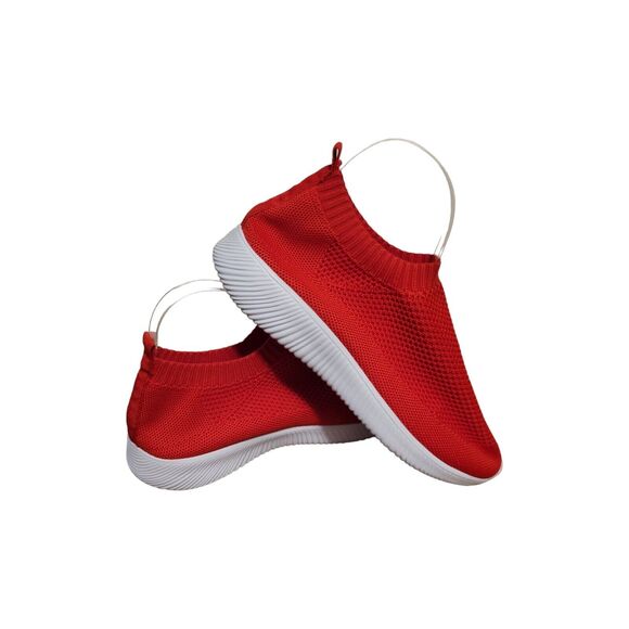 Sacchetto Fashion Sneakers Women 39/ 8.5 Red Slip On Stretchy Low Top - Picture 1 of 7